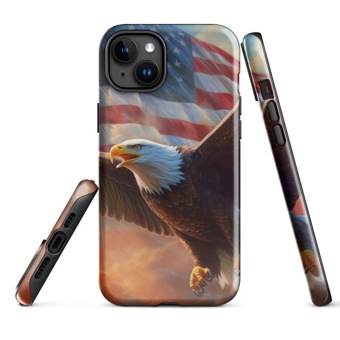 iPhone® Tough Case - USA - Eagle Flag Style 1 - Glossy - iPhone 15 Plus