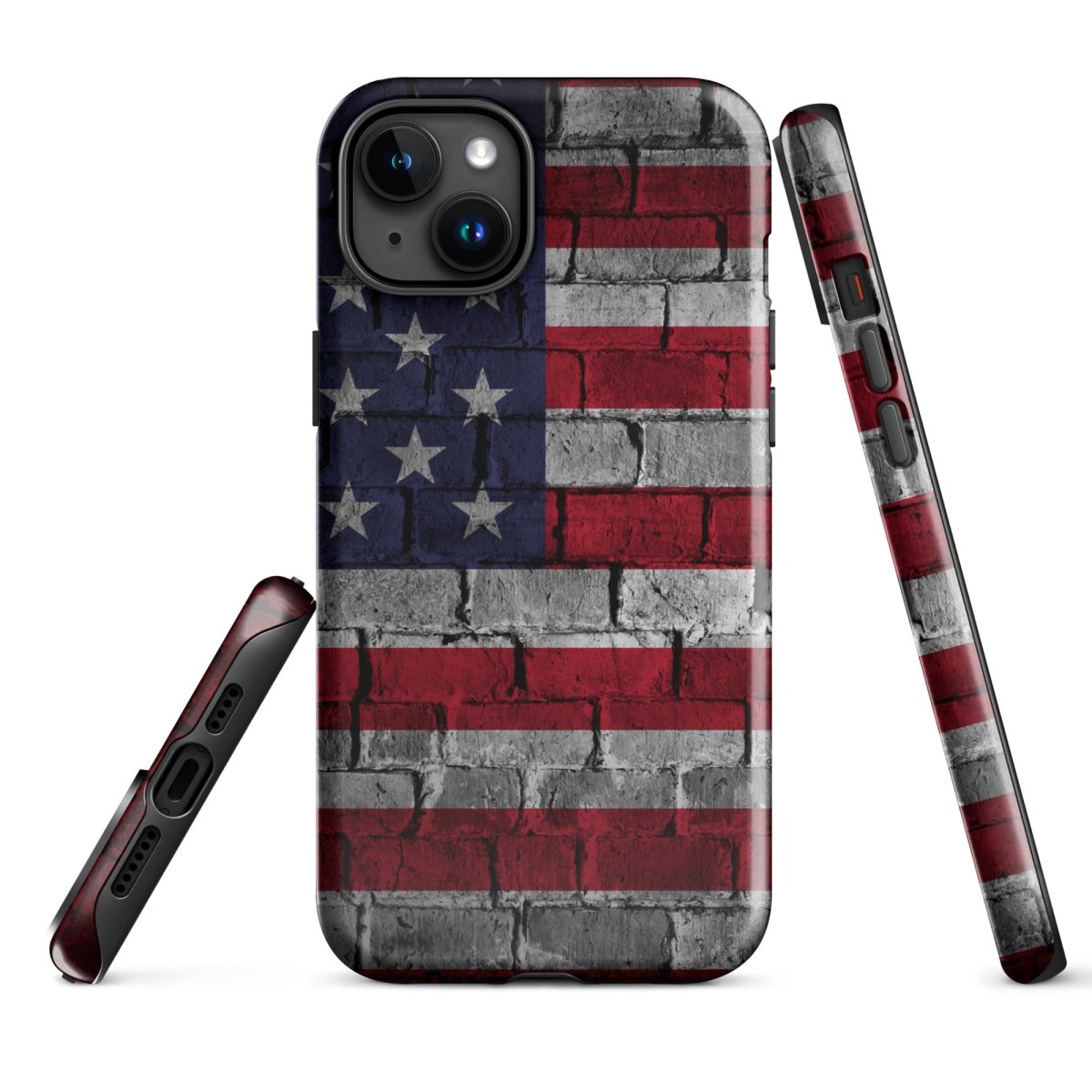 iPhone® Tough Case - USA - Flag Style 3 - Glossy - iPhone 15 Plus