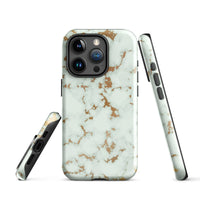 iPhone® Tough Case - Pattern - Marble - Gold Style 1 - Glossy - iPhone 15 Pro