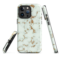 iPhone® Tough Case - Pattern - Marble - Gold Style 1 - Glossy - iPhone 15 Pro Max