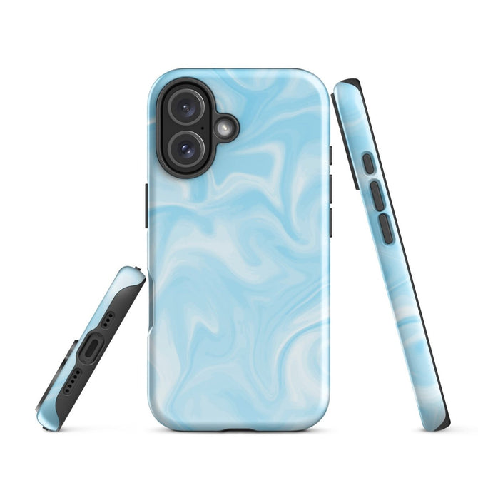 iPhone® Tough Case - Pattern - Marble - Blue Style 1 - Glossy - iPhone 16