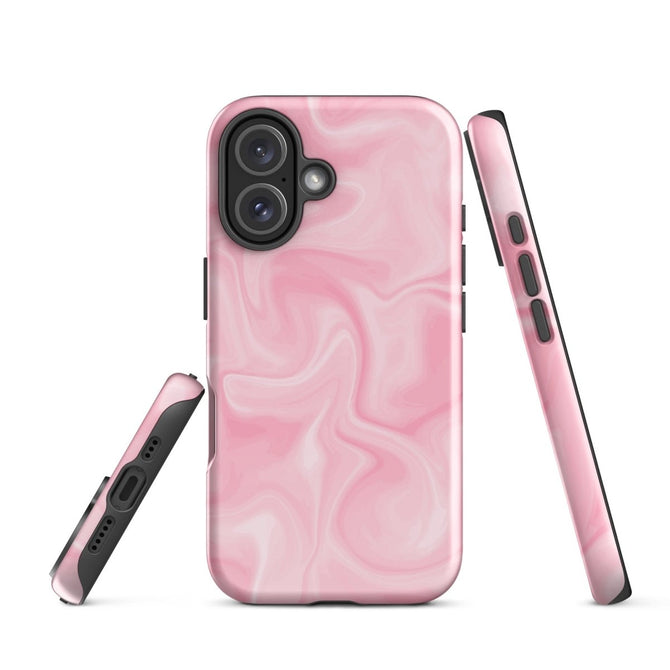 iPhone® Tough Case - Pattern - Marble - Pink Style 2 - Glossy - iPhone 16