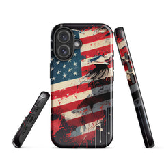 iPhone® Tough Case - USA - Flag Style 2 - Glossy - iPhone 16