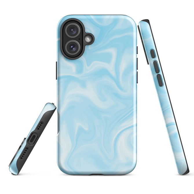 iPhone® Tough Case - Pattern - Marble - Blue Style 1 - Glossy - iPhone 16 Plus