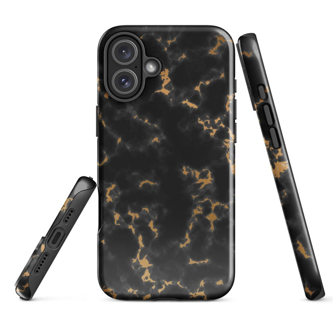 iPhone® Tough Case - Pattern - Marble - Gold Style 2 - Glossy - iPhone 16 Plus