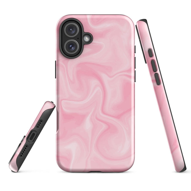 iPhone® Tough Case - Pattern - Marble - Pink Style 2 - Glossy - iPhone 16 Plus