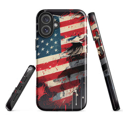 iPhone® Tough Case - USA - Flag Style 2 - Glossy - iPhone 16 Plus