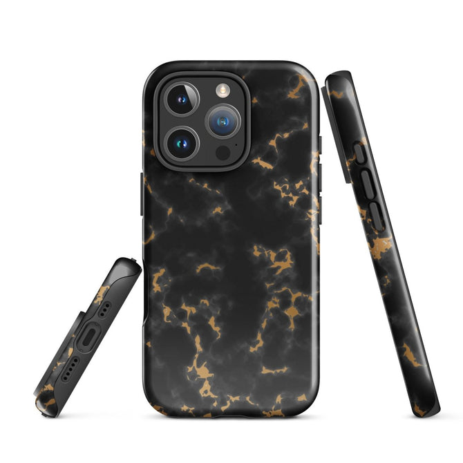 iPhone® Tough Case - Pattern - Marble - Gold Style 2 - Glossy - iPhone 16 Pro