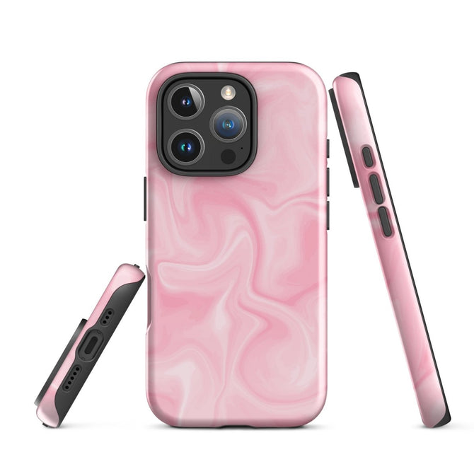 iPhone® Tough Case - Pattern - Marble - Pink Style 2 - Glossy - iPhone 16 Pro