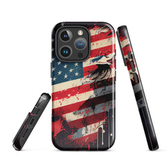 iPhone® Tough Case - USA - Flag Style 2 - Glossy - iPhone 16 Pro