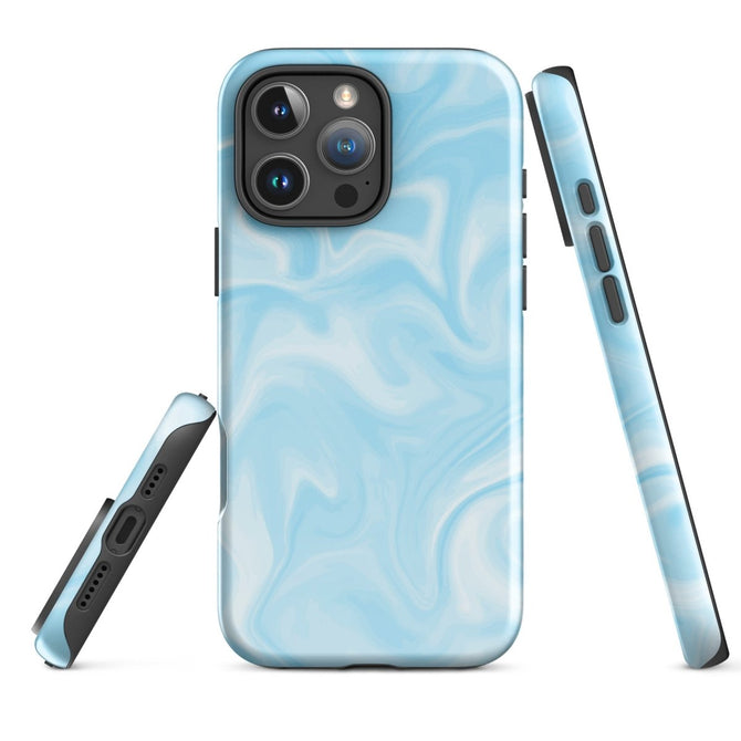 iPhone® Tough Case - Pattern - Marble - Blue Style 1 - Glossy - iPhone 16 Pro Max