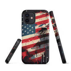 iPhone® Tough Case - USA - Flag Style 2 - Matte - iPhone 12