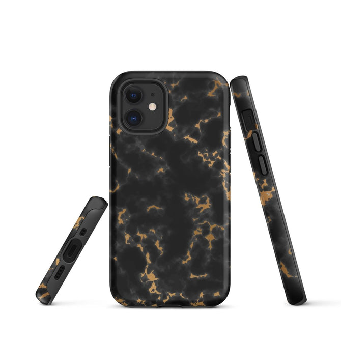 iPhone® Tough Case - Pattern - Marble - Gold Style 2 - Matte - iPhone 12 mini