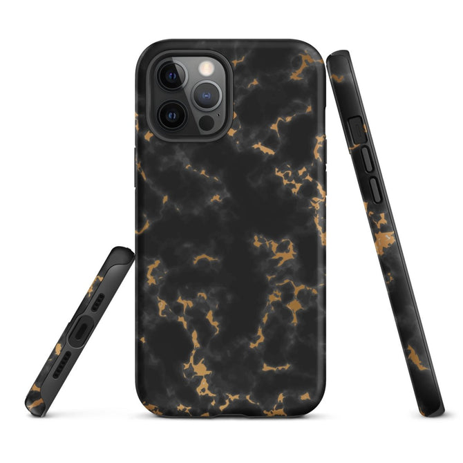 iPhone® Tough Case - Pattern - Marble - Gold Style 2 - Matte - iPhone 12 Pro Max