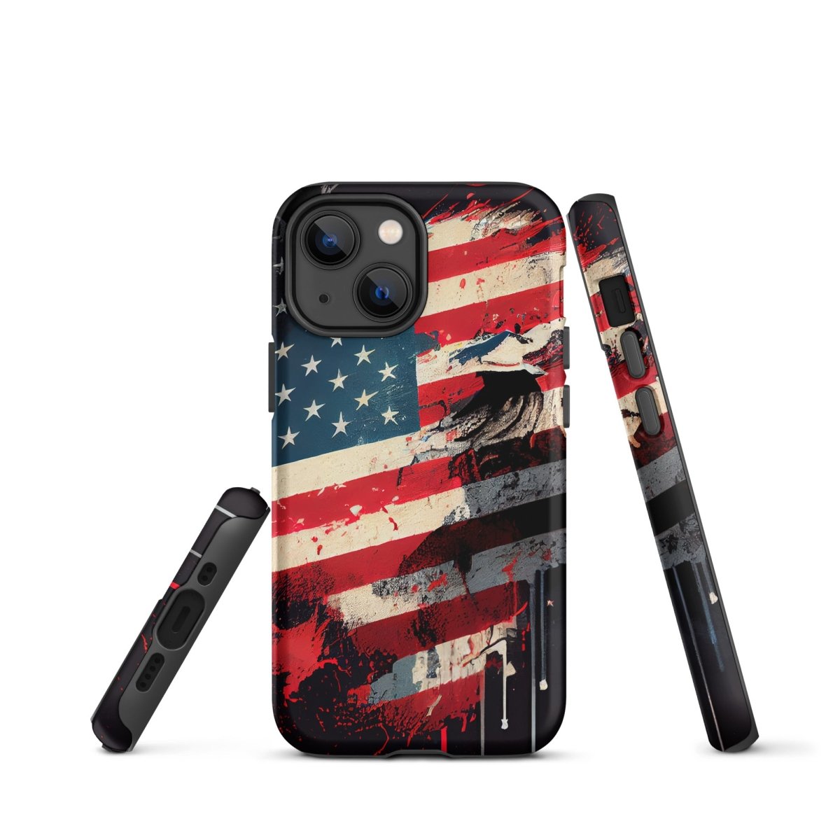 iPhone® Tough Case - USA - Flag Style 2 - Matte - iPhone 13 mini