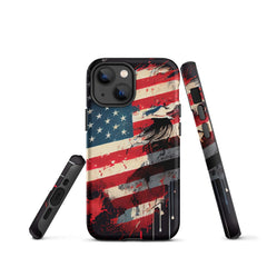 iPhone® Tough Case - USA - Flag Style 2 - Matte - iPhone 13 mini