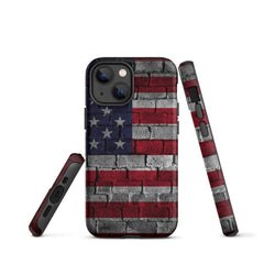 iPhone® Tough Case - USA - Flag Style 3 - Matte - iPhone 13 mini