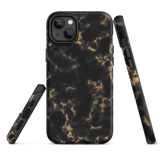 iPhone® Tough Case - Pattern - Marble - Gold Style 2 - Matte - iPhone 14 Plus