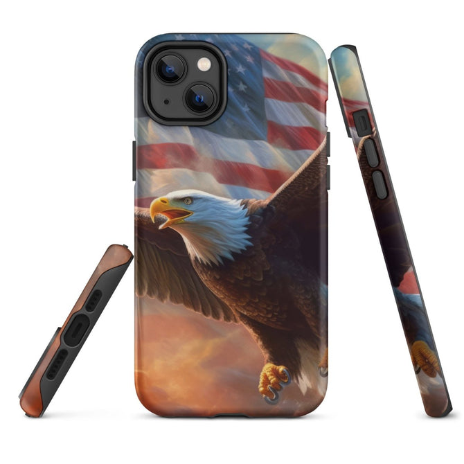 iPhone® Tough Case - USA - Eagle Flag Style 1 - Matte - iPhone 14 Plus