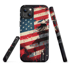 iPhone® Tough Case - USA - Flag Style 2 - Matte - iPhone 14 Plus