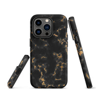 iPhone® Tough Case - Pattern - Marble - Gold Style 2 - Matte - iPhone 14 Pro