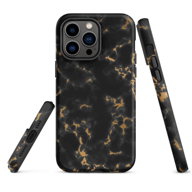 iPhone® Tough Case - Pattern - Marble - Gold Style 2 - Matte - iPhone 14 Pro Max