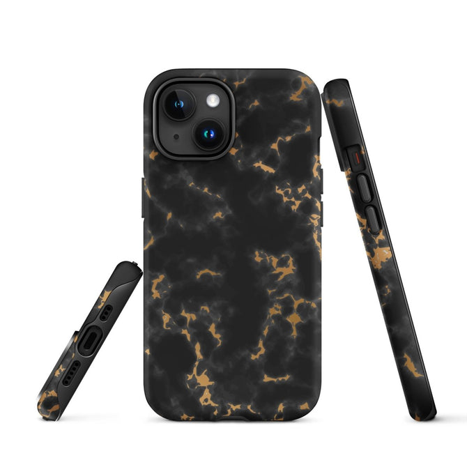 iPhone® Tough Case - Pattern - Marble - Gold Style 2 - Matte - iPhone 15