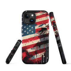 iPhone® Tough Case - USA - Flag Style 2 - Matte - iPhone 15