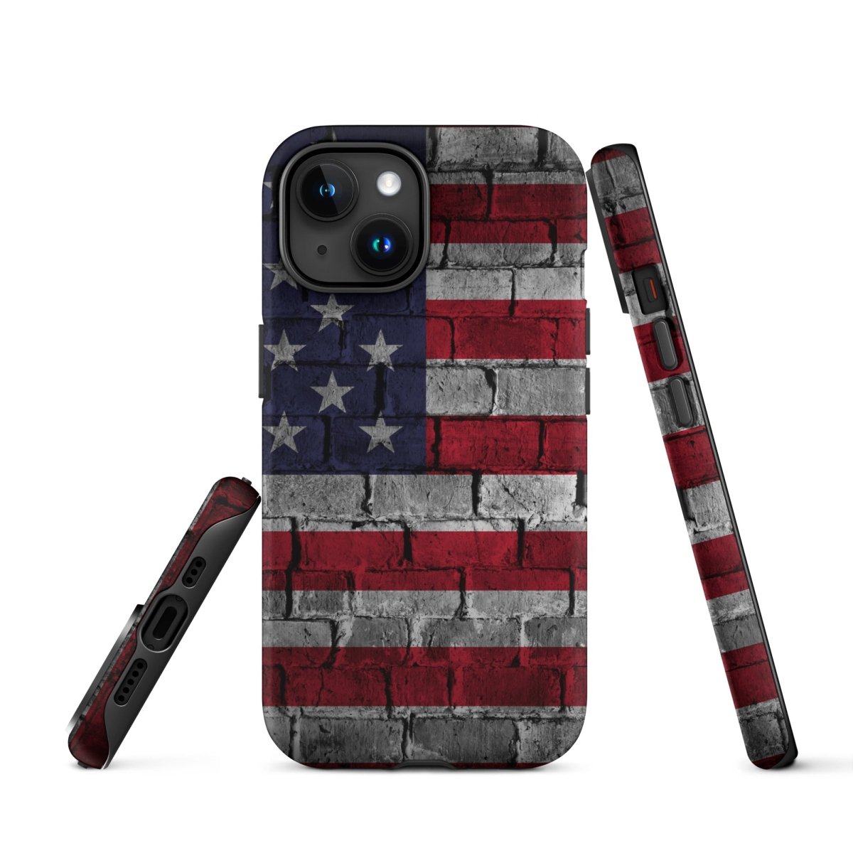 iPhone® Tough Case - USA - Flag Style 3 - Matte - iPhone 15