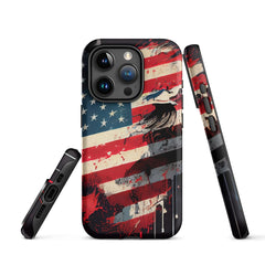 iPhone® Tough Case - USA - Flag Style 2 - Matte - iPhone 15 Pro