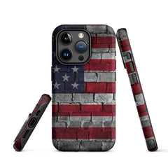 iPhone® Tough Case - USA - Flag Style 3 - Matte - iPhone 15 Pro