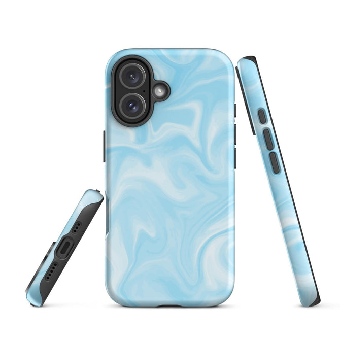 iPhone® Tough Case - Pattern - Marble - Blue Style 1 - Matte - iPhone 16