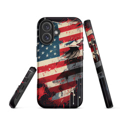 iPhone® Tough Case - USA - Flag Style 2 - Matte - iPhone 16