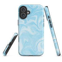 iPhone® Tough Case - Pattern - Marble - Blue Style 1 - Matte - iPhone 16 Plus