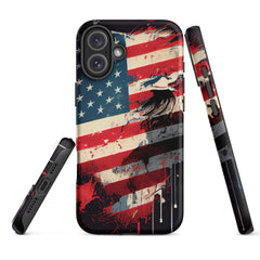 iPhone® Tough Case - USA - Flag Style 2 - Matte - iPhone 16 Plus
