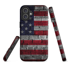 iPhone® Tough Case - USA - Flag Style 3 - Matte - iPhone 16 Plus
