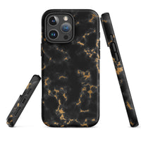 iPhone® Tough Case - Pattern - Marble - Gold Style 2 - Matte - iPhone 16 Pro Max