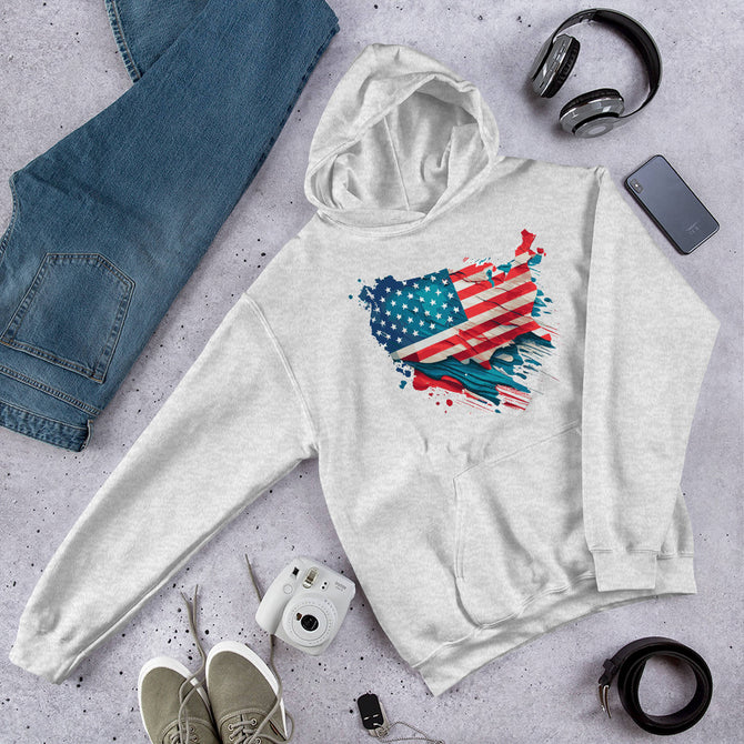 Unisex Adult Heavy Blend™ Hoodie | Gildan 18500 - USA - Abstract Country Flag 1