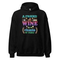 Unisex Adult Heavy Blend™ Hoodie | Gildan 18500 - Drinking - A Friend With Wine