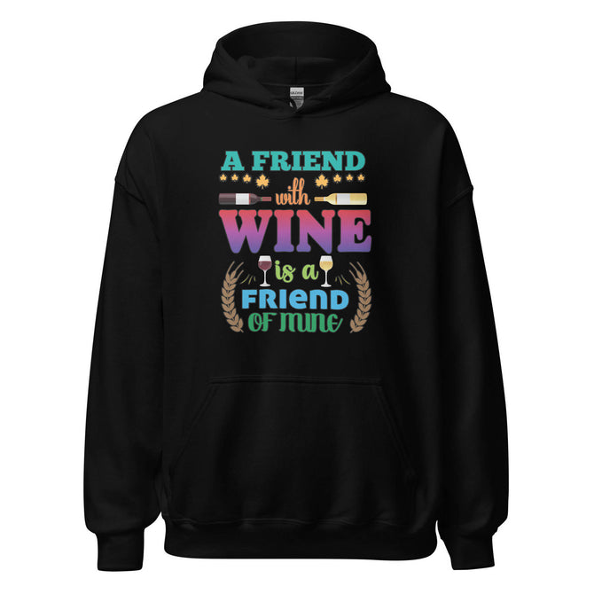 Unisex Adult Heavy Blend™ Hoodie | Gildan 18500 - Drinking - A Friend With Wine