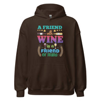 Unisex Adult Heavy Blend™ Hoodie | Gildan 18500 - Drinking - A Friend With Wine