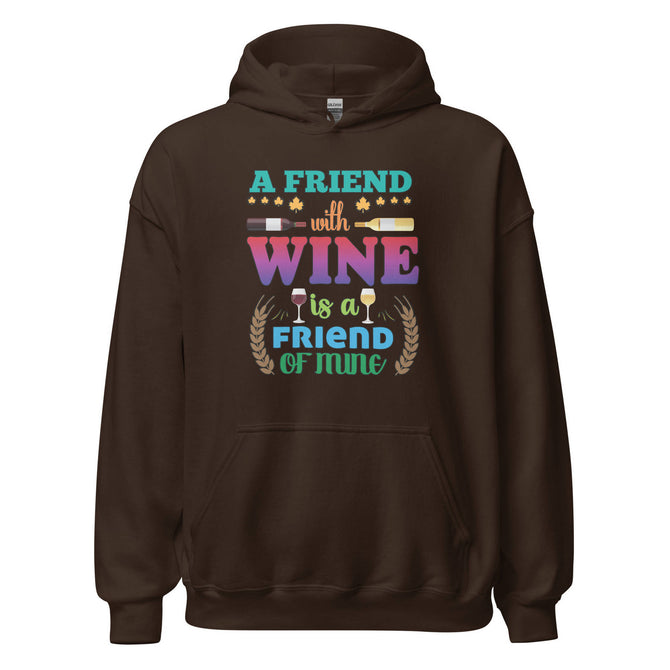 Unisex Adult Heavy Blend™ Hoodie | Gildan 18500 - Drinking - A Friend With Wine