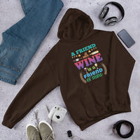 Unisex Adult Heavy Blend™ Hoodie | Gildan 18500 - Drinking - A Friend With Wine