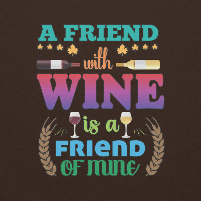 Unisex Adult Heavy Blend™ Hoodie | Gildan 18500 - Drinking - A Friend With Wine