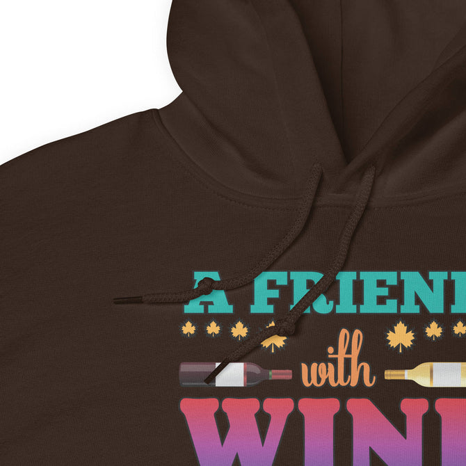 Unisex Adult Heavy Blend™ Hoodie | Gildan 18500 - Drinking - A Friend With Wine