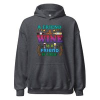 Unisex Adult Heavy Blend™ Hoodie | Gildan 18500 - Drinking - A Friend With Wine