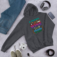 Unisex Adult Heavy Blend™ Hoodie | Gildan 18500 - Drinking - A Friend With Wine