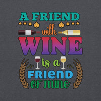 Unisex Adult Heavy Blend™ Hoodie | Gildan 18500 - Drinking - A Friend With Wine
