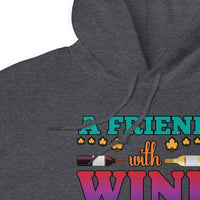 Unisex Adult Heavy Blend™ Hoodie | Gildan 18500 - Drinking - A Friend With Wine