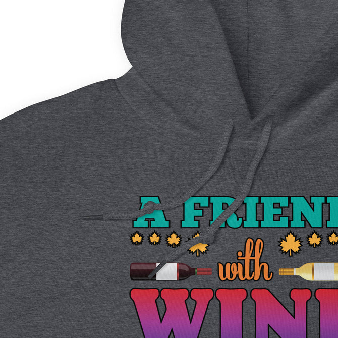 Unisex Adult Heavy Blend™ Hoodie | Gildan 18500 - Drinking - A Friend With Wine